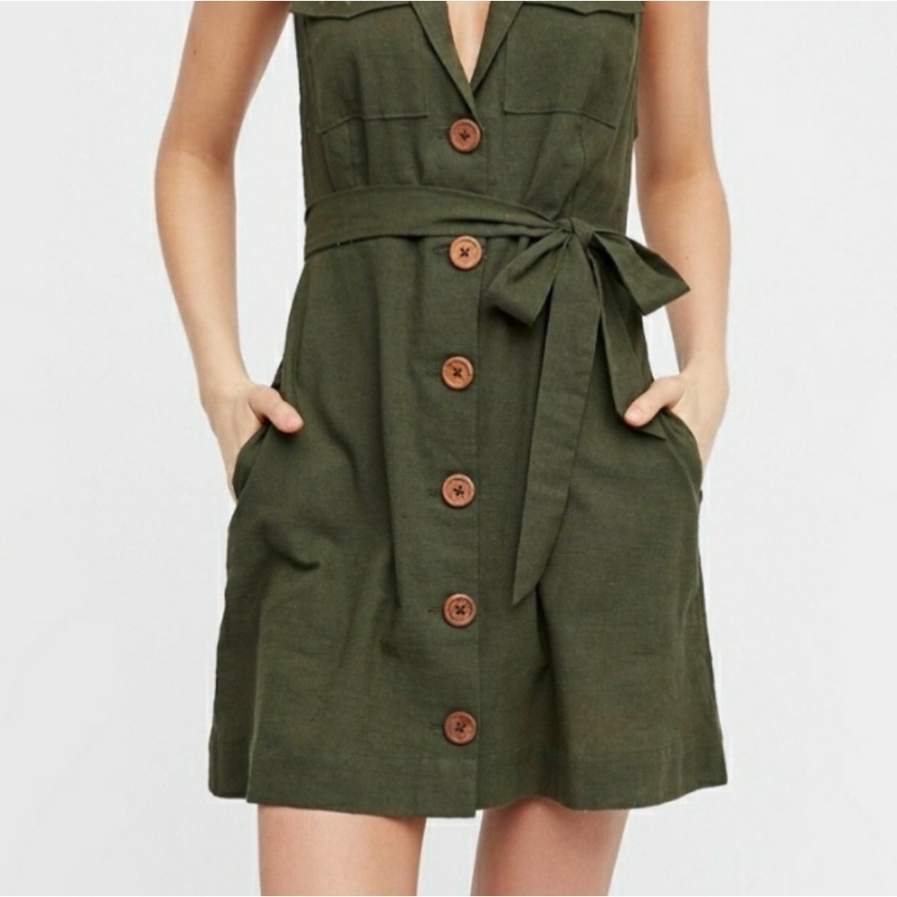 Free People olive green dress